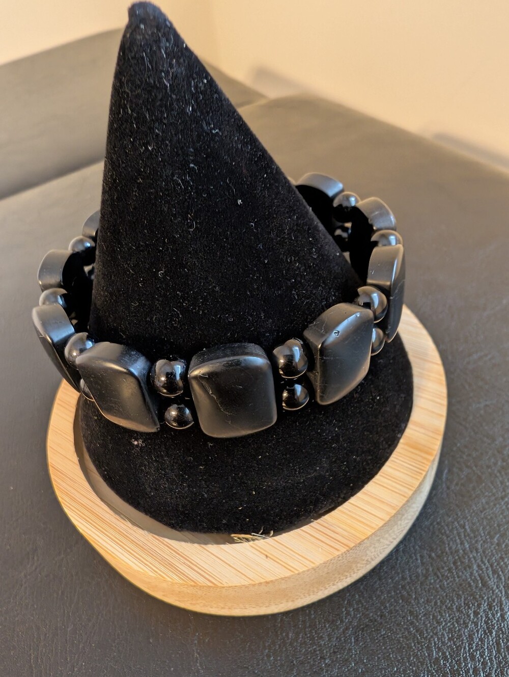 Black Beaded  Stretch Bracelet - Statement Jewelry